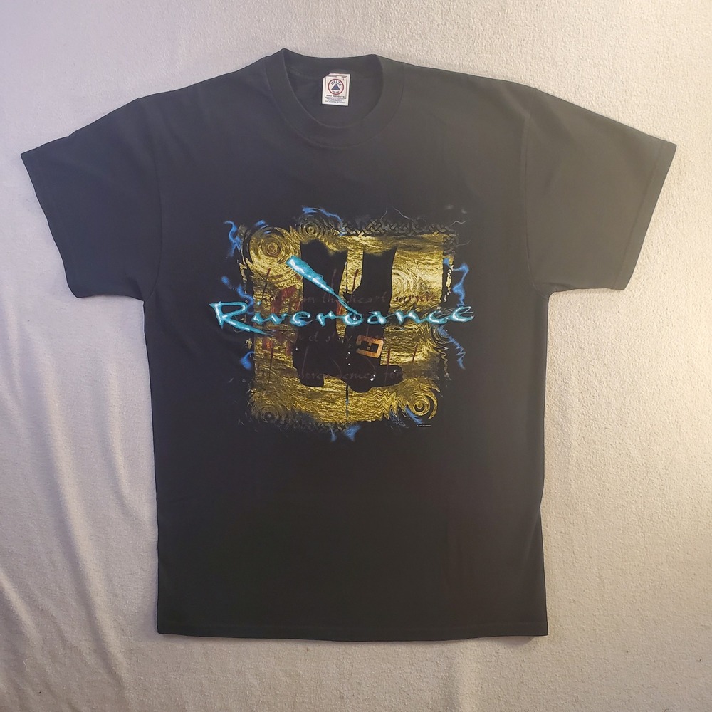 Vintage 1996 Riverdance T Shirt Mens Large Delta Pro Weight Black Single Stitch